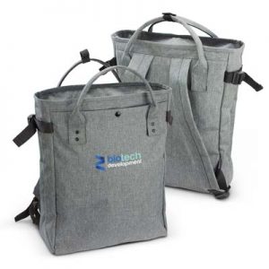 The TRENDS Newport Tote Backpack is an XL tote bag that can be worn as a backpack.  Grey heather style.  Great branded tote backpacks.