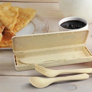 The TRENDS Choice Cutlery Set is a unique cutlery set made from natural wheat straw fibre/bpa free polypropylene.  Great branded eco promo products.