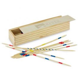 The TRENDS Pick Up Sticks Game is a classic game of dominoes in a wooden box with sliding lid.  Branded eco promotional products from TRENDS.