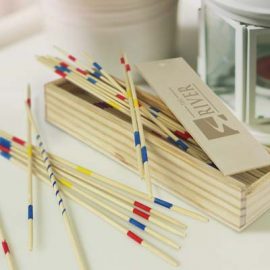 The TRENDS Pick Up Sticks Game is a classic game of dominoes in a wooden box with sliding lid.  Branded eco promotional products from TRENDS.