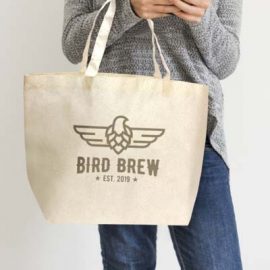 The TRENDS City Shopper Natural Look Tote Bag is a unique large shopping tote bag with natural flecked finish.  Natural.  Great branded tote bags.