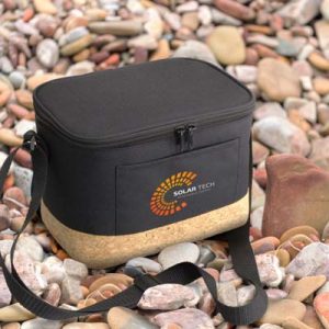 The TRENDS Coast Cooler Bag is a 6L cooler bag.  Stylish Natural cork accent panel.  Black with Cork.  Great branded cooler bags & promo products.