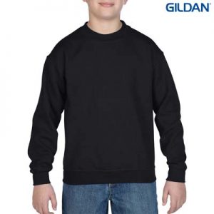 The Gildan Youth Crew Neck Sweatshirt is a 50% cotton/50% polyester crew sweat.  8 colours.  S - XL.  Great branded crew sweatshirts from Gildan.