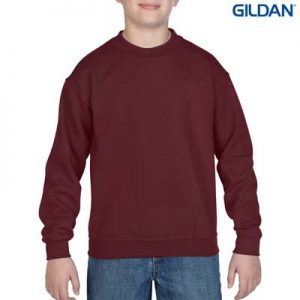 The Gildan Youth Crew Neck Sweatshirt is a 50% cotton/50% polyester crew sweat.  8 colours.  S - XL.  Great branded crew sweatshirts from Gildan.