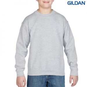 The Gildan Youth Crew Neck Sweatshirt is a 50% cotton/50% polyester crew sweat.  8 colours.  S - XL.  Great branded crew sweatshirts from Gildan.