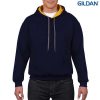 185C00 Gildan Adult Contrast Hooded Sweatshirt – Navy/Gold