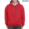 185C00 Gildan Adult Contrast Hooded Sweatshirt – Red/Sport Grey