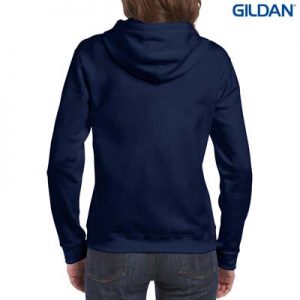 The Gildan Ladies Full Zip Hooded Sweatshirt is a 50% cotton, 279gsm semi fitted zip hoodie. 8 - 18. 4 colours. Great branded zip hoodies from Gildan.