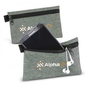 The TRENDS Dexter Tech Pouch is a handy pouch for storing a phone or power bank.  Grey.  Branded pouches from TRENDS to keep your technology safe.