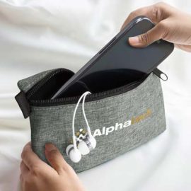 The TRENDS Dexter Tech Pouch is a handy pouch for storing a phone or power bank.  Grey.  Branded pouches from TRENDS to keep your technology safe.
