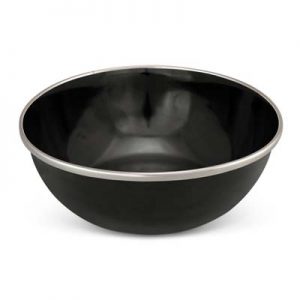 The TRENDS Bendigo Enamel Bowl is a durable stainless steel bowl with stylish enamel finish.  White or black.  Great branded enamel bowls from TRENDS.