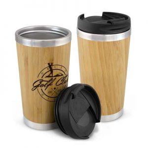 The TRENDS Bamboo Double Wall Cup is a nature inspired double wall coffee cup with bamboo outer wall. Natural. Great eco promotional products.