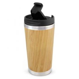 The TRENDS Bamboo Double Wall Cup is a nature inspired double wall coffee cup with bamboo outer wall.  Natural.  Great eco promotional products. 