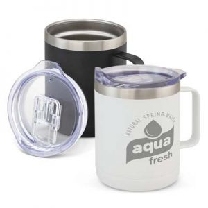 The TRENDS Zeus Vacuum Cup is a premium 400ml double wall, vacuum, insulated stainless steel coffee cup.  White or Black.  Great branded vacuum cups.
