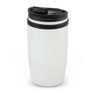 The TRENDS Vento Double Wall Cup is a 300ml double wall coffee cup with stainless steel outer wall. 3 colours. Great branded double wall drinkware.