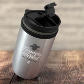 The TRENDS Vento Double Wall Cup is a 300ml double wall coffee cup with stainless steel outer wall.  3 colours.  Great branded double wall drinkware.