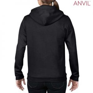 The Anvil Ladies Full Zip Hooded Sweatshirt is a 245gsm, 75% combed ring spun cotton zip hoodie.  5 colours.  S - 2XL.  Great branded zip hoodies from Anvil.