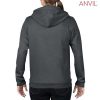 71600FL Anvil Ladies Full Zip Hooded Fleece – Charcoal