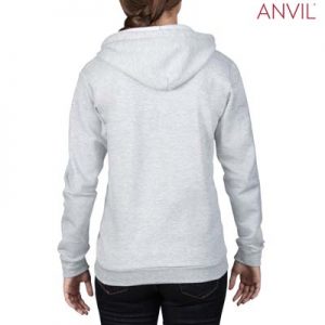 The Anvil Ladies Full Zip Hooded Sweatshirt is a 245gsm, 75% combed ring spun cotton zip hoodie.  5 colours.  S - 2XL.  Great branded zip hoodies from Anvil.