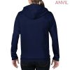71600FL Anvil Ladies Full Zip Hooded Sweatshirt – Navy