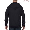71600 Anvil Adult Full Zip Hooded Sweatshirt – Black