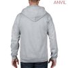 71600 Anvil Adult Full Zip Hooded Sweatshirt – Grey Heather