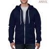 71600 Anvil Adult Full Zip Hooded Sweatshirt – Navy