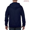 71600 Anvil Adult Full Zip Hooded Sweatshirt – Navy