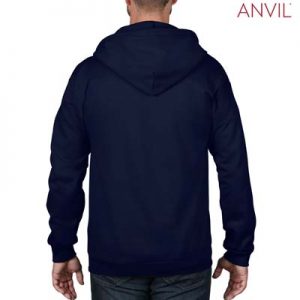 The Anvil Adult Full Zip Hooded Sweatshirt is a 245gsm, 75% combed ring spun cotton zip hoodie.  5 colours.  S - 3XL.  Great branded zip hoodies from Anvil.