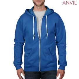 The Anvil Adult Full Zip Hooded Sweatshirt is a 245gsm, 75% combed ring spun cotton zip hoodie.  5 colours.  S - 3XL.  Great branded zip hoodies from Anvil.