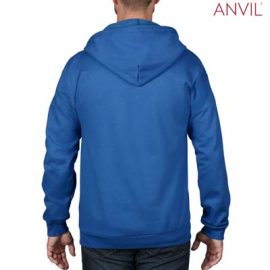 The Anvil Adult Full Zip Hooded Sweatshirt is a 245gsm, 75% combed ring spun cotton zip hoodie.  5 colours.  S - 3XL.  Great branded zip hoodies from Anvil.