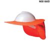 The Work-Guard Hard Hat Protective Brim is a 100% polyester shade brim.  Yellow or Orange.  One size.  Great branded hi vis protective brims.