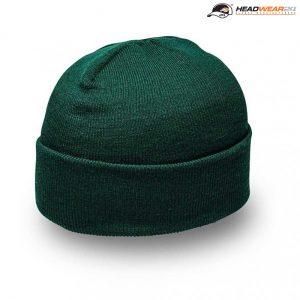 The Headwear24 Cuffed Knitted Beanie is an acrylic knitted beanie with fold up cuff.  OSFA.  10 colours.  Great cuffed beanies ready for your logo.