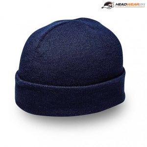The Headwear24 Cuffed Knitted Beanie is an acrylic knitted beanie with fold up cuff.  OSFA.  10 colours.  Great cuffed beanies ready for your logo.