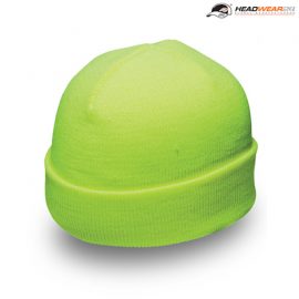 The Headwear24 Acrylic Fluro Beanie is an acrylic knit beanie.  Fluro Yellow and fluro orange.  One Size.  Great branded hi vis beanies from Headwear24.
