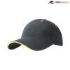 HM6001 Headwear24 6 Panel Metal Sandwich Peak – Black/Yellow