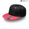 HS12608 Headwear24 2 Tone Snapback Flat Peak Cap – Black/Red