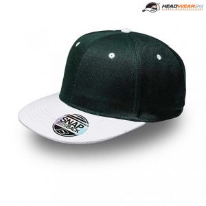HS12608 Headwear24 2 Tone Snapback Flat Peak Cap - Bottle/White The Headwear24 2 Tone Snapback Flat Peak Cap is a 100% Acrylic, OSFA cap. 4 colours. 6 panel. Great branded snapback, flat peak caps.
