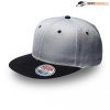 HS12608 Headwear24 2 Tone Snapback Flat Peak Cap – Grey/Black