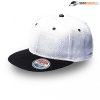 HS12608 Headwear24 2 Tone Snapback Flat Peak Cap – White/Black