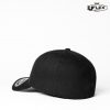 HU15603 UFLEX Pro Style Fitted Curved Peak Cap = Black
