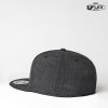 HU15604 UFLEX Fitted Flat Peak Cap – Charcoal Melange