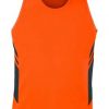 N111138962 Aussie Pacific Mens Tasman Singlet – Neon Orange/Slate