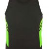 N111196362 Aussie Pacific Mens Tasman Singlet – Slate/Neon Green