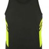 N111196372 Aussie Pacific Mens Tasman Singlet – Slate/Neon Yellow