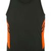 N111196382 Aussie Pacific Mens Tasman Singlet – Slate/Neon Orange