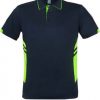 N131108362 Aussie Pacific Mens Tasman Polo – Navy/Neon Green