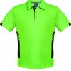 N131136022 Aussie Pacific Mens Tasman Polo – Neon Green/Black