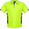 N131137022 Aussie Pacific Mens Tasman Polo – Neon Yellow/Black