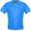 N131178362 Aussie Pacific Mens Tasman Polo – Cyan/Neon Green
